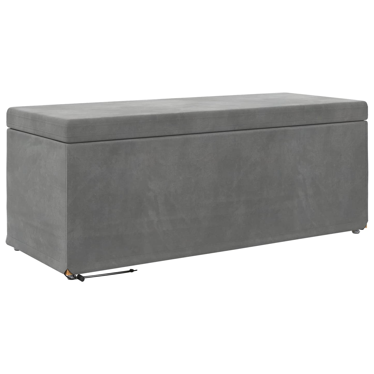 Pouf Grigio scuro Velluto e Legno Ingegnerizzato