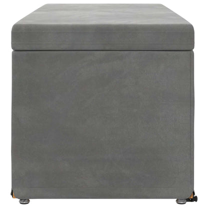 Pouf Grigio scuro Velluto e Legno Ingegnerizzato