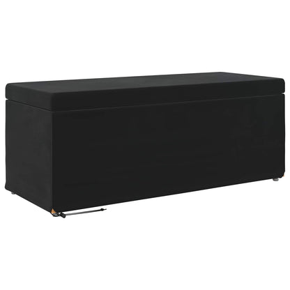Pouf Nero 101 x 41 x 40 cm Velluto e Legno Ingegnerizzato