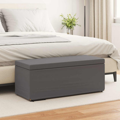 Pouf Grigio Pelle Sintetica e Legno Ingegnerizzato