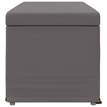 Pouf Grigio Pelle Sintetica e Legno Ingegnerizzato