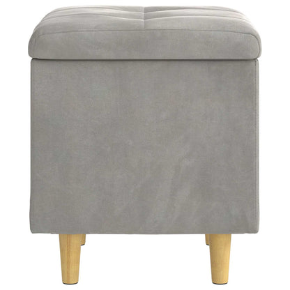 Pouf contenitore Grigio chiaro 40 x 40 x 45 cm Velluto