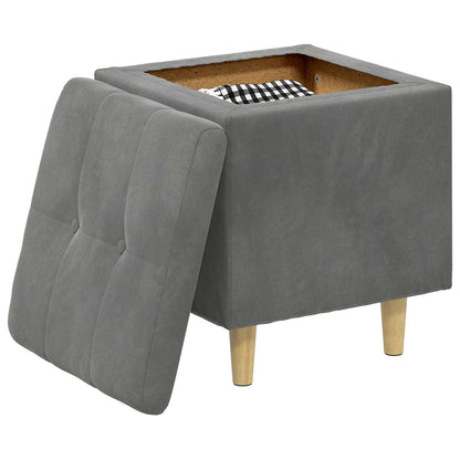 Pouf contenitore Grigio scuro 40 x 40 x 45 cm Velluto