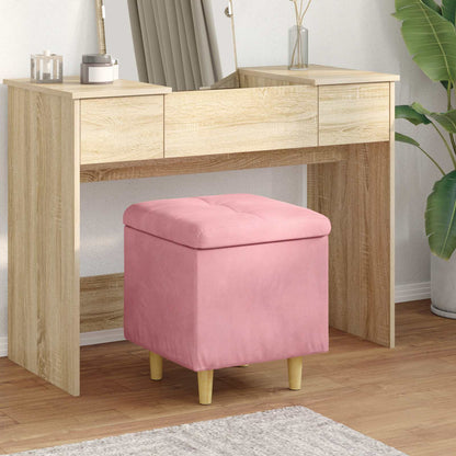 Pouf contenitore con cuscino Rosa 40 x 40 x 45 cm Velluto