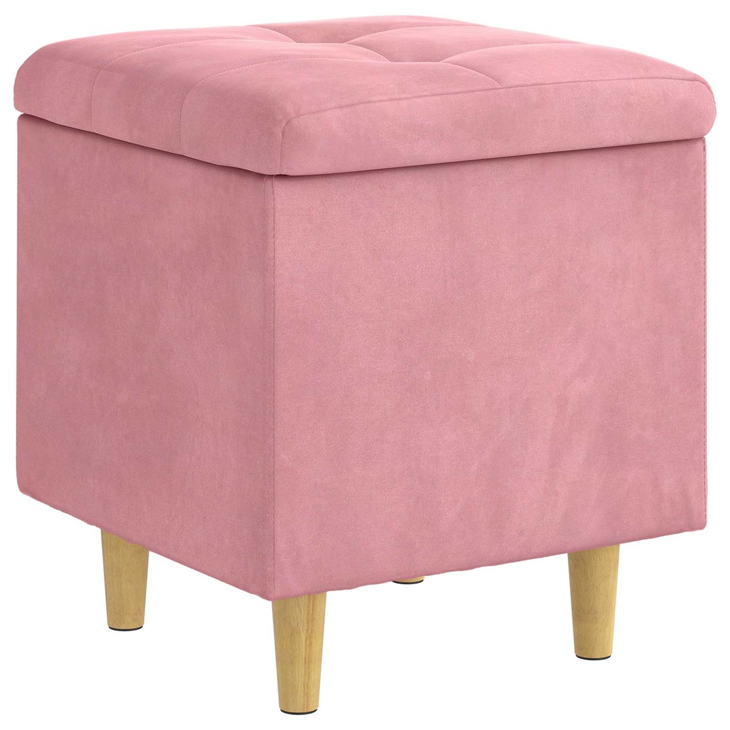 Pouf contenitore con cuscino Rosa 40 x 40 x 45 cm Velluto