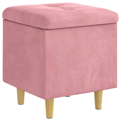 Pouf contenitore con cuscino Rosa 40 x 40 x 45 cm Velluto