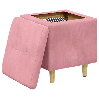 Pouf contenitore con cuscino Rosa 40 x 40 x 45 cm Velluto