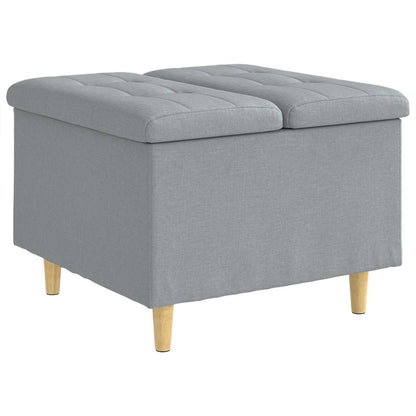 Pouf contenitore Grigio chiaro 60 x 60 x 45 cm Tessuto