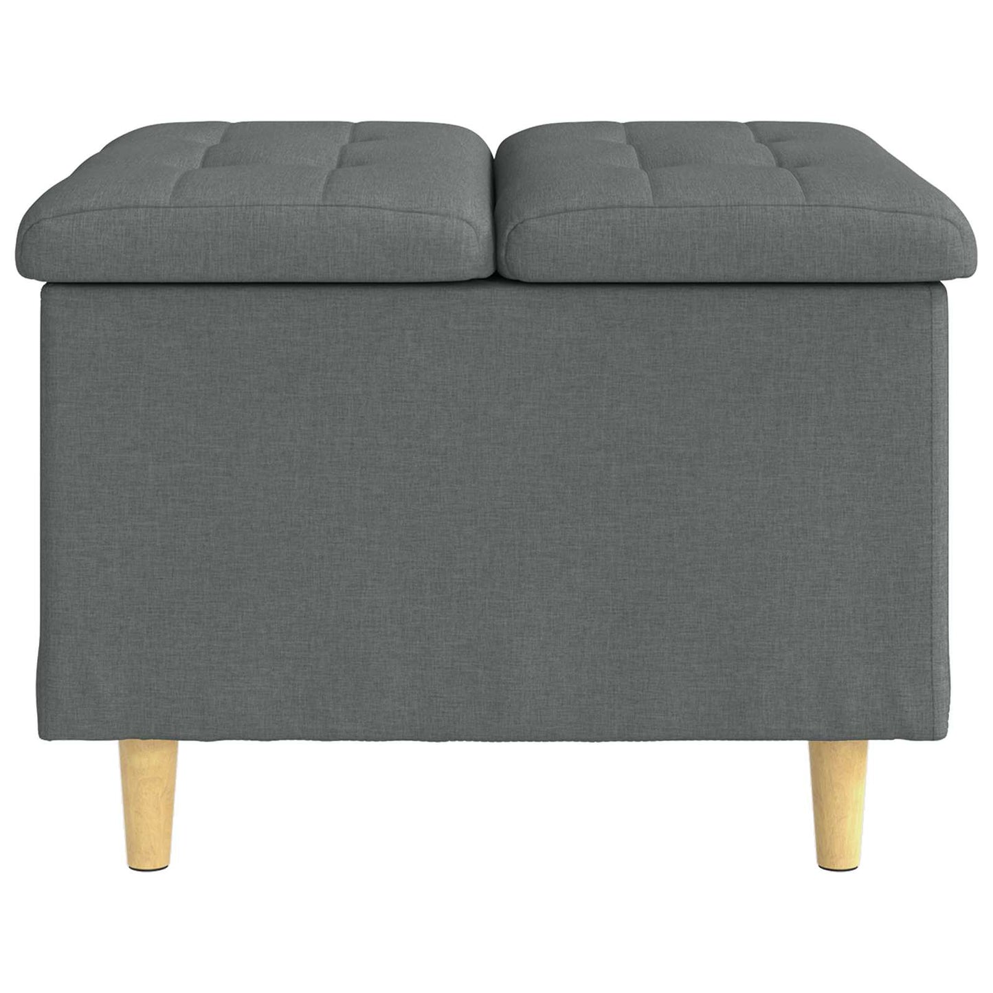 Pouf contenitore Grigio scuro 60 x 60 x 45 cm Tessuto