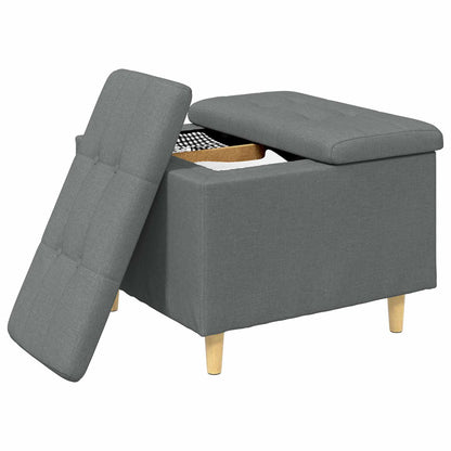 Pouf contenitore Grigio scuro 60 x 60 x 45 cm Tessuto