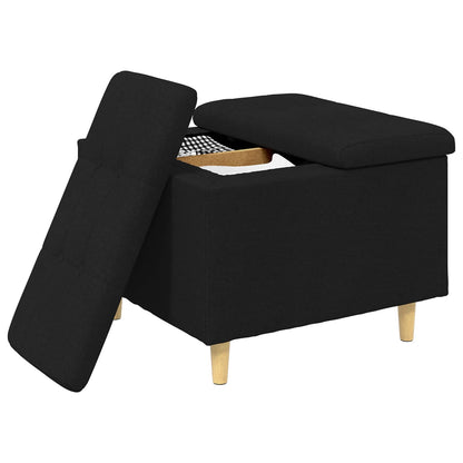 Pouf contenitore con cuscino Nero 60 x 60 x 45 cm Tessuto