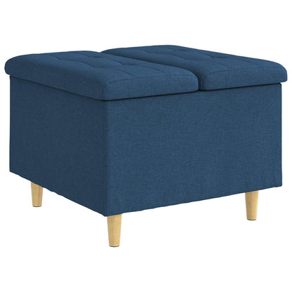 Pouf contenitore con cuscino Blu 60 x 60 x 45 cm Tessuto