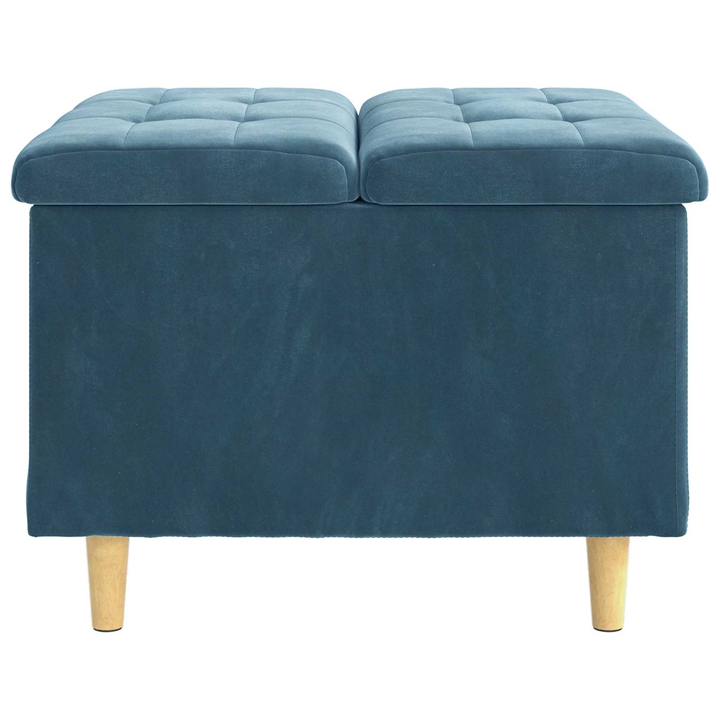 Pouf contenitore con cuscino Blu 60 x 60 x 45 cm Velluto