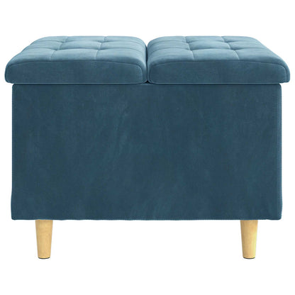 Pouf contenitore con cuscino Blu 60 x 60 x 45 cm Velluto