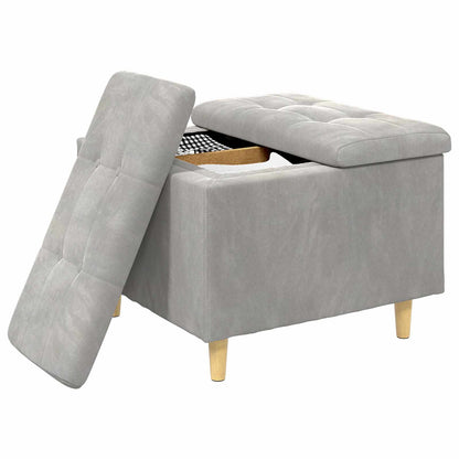 Pouf contenitore Grigio chiaro 60 x 60 x 45 cm Velluto
