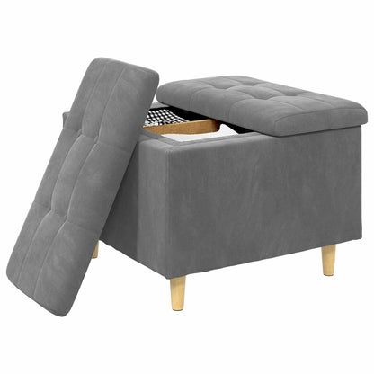 Pouf contenitore Grigio scuro 60 x 60 x 45 cm Velluto
