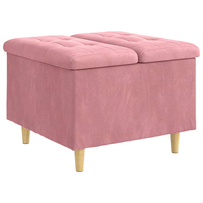 Pouf contenitore con cuscino Rosa 60 x 60 x 45 cm Velluto