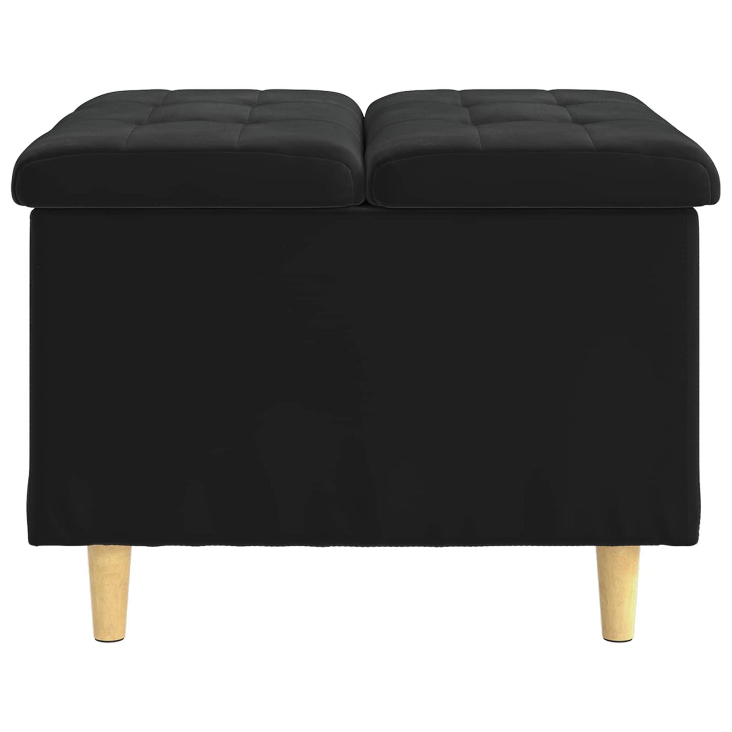 Pouf contenitore con cuscino Nero 60 x 60 x 45 cm Velluto