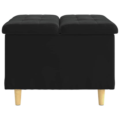Pouf contenitore con cuscino Nero 60 x 60 x 45 cm Velluto
