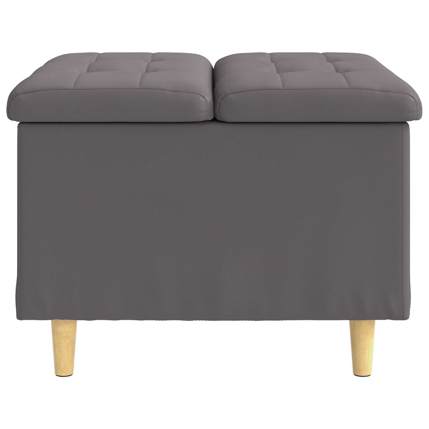 Pouf contenitore Grigio 60 x 60 x 45 cm Pelle sintetica