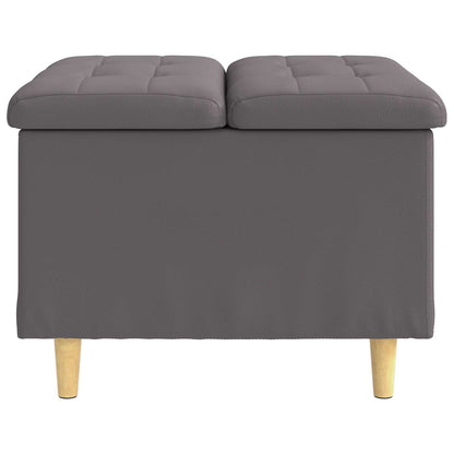 Pouf contenitore Grigio 60 x 60 x 45 cm Pelle sintetica