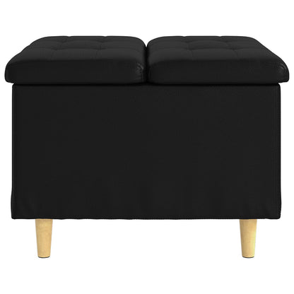 Pouf contenitore Nero 60 x 60 x 45 cm Pelle sintetica