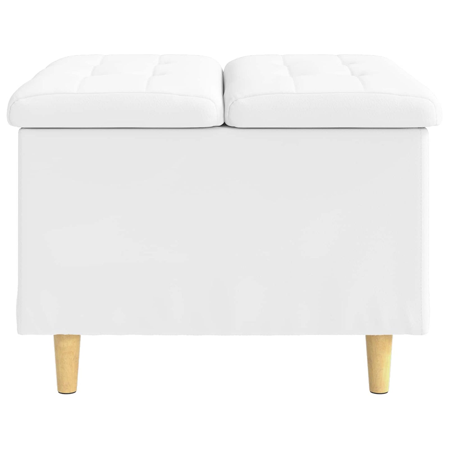 Pouf contenitore Bianco 60 x 60 x 45 cm Pelle sintetica
