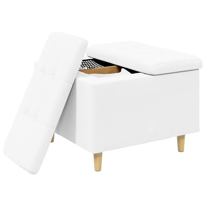 Pouf contenitore Bianco 60 x 60 x 45 cm Pelle sintetica