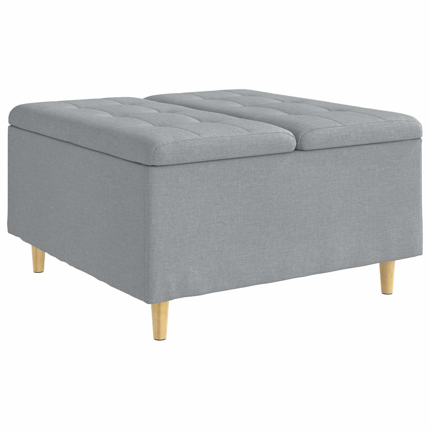 Pouf contenitore Grigio chiaro 80 x 80 x 45 cm Tessuto