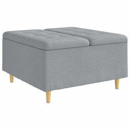 Pouf contenitore Grigio chiaro 80 x 80 x 45 cm Tessuto