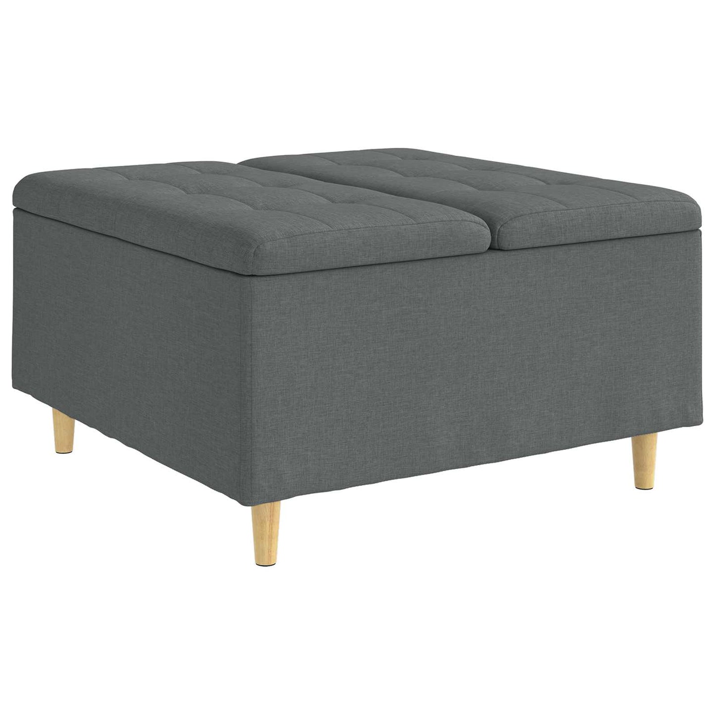 Pouf contenitore Grigio scuro 80 x 80 x 45 cm Tessuto