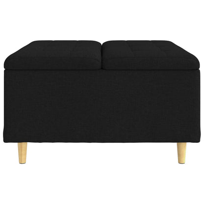 Pouf contenitore con cuscino Nero 80 x 80 x 45 cm Tessuto