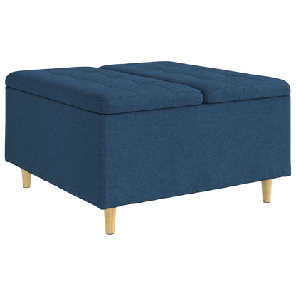 Pouf contenitore con cuscino Blu 80 x 80 x 45 cm Tessuto