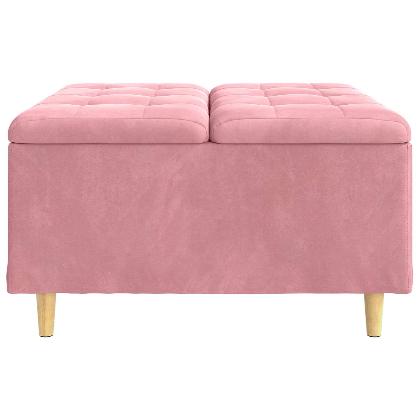 Pouf contenitore con cuscino Rosa 80 x 80 x 45 cm Velluto