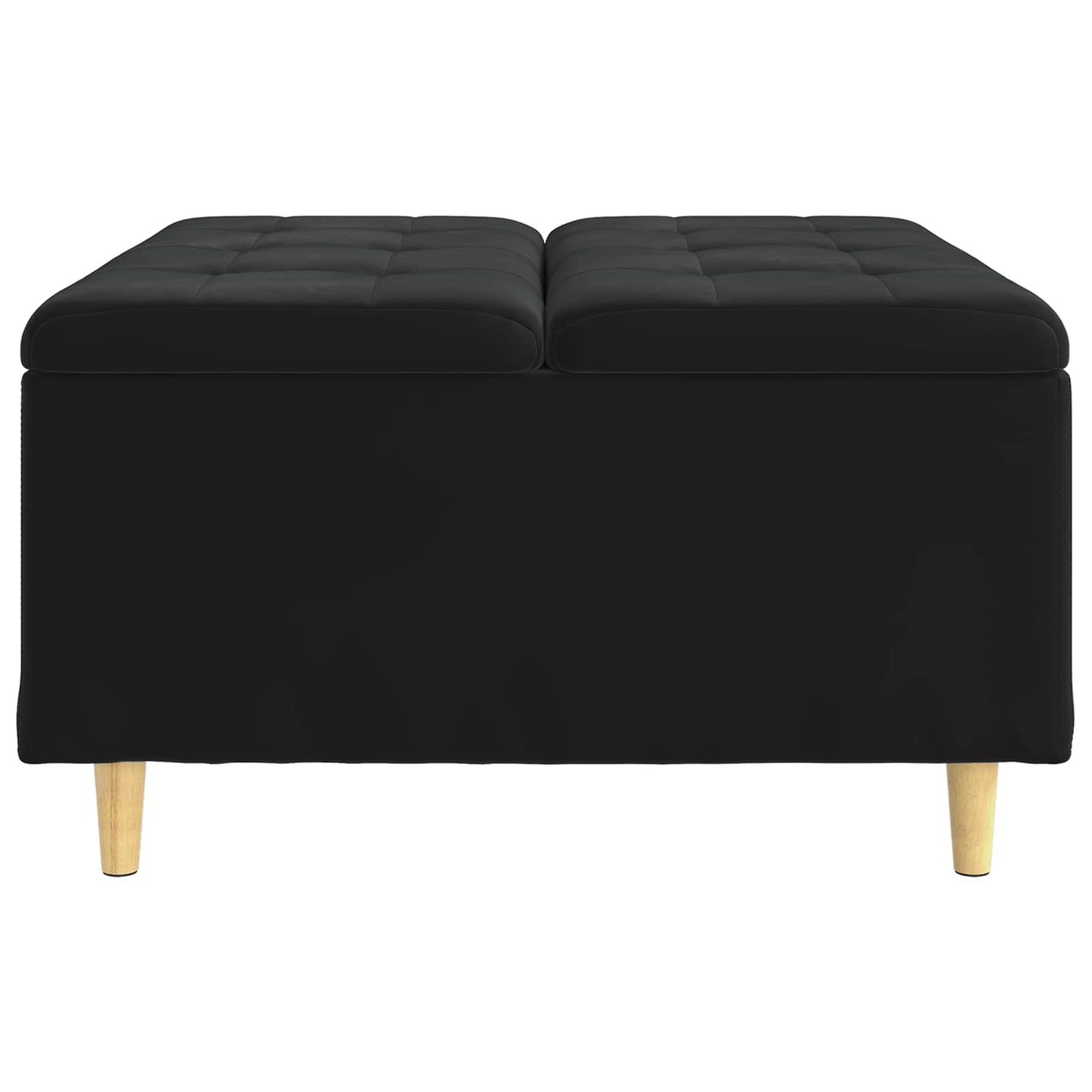 Pouf contenitore con cuscino Nero 80 x 80 x 45 cm Velluto