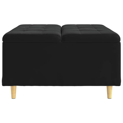 Pouf contenitore con cuscino Nero 80 x 80 x 45 cm Velluto