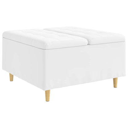 Pouf contenitore Bianco 80 x 80 x 45 cm Pelle sintetica