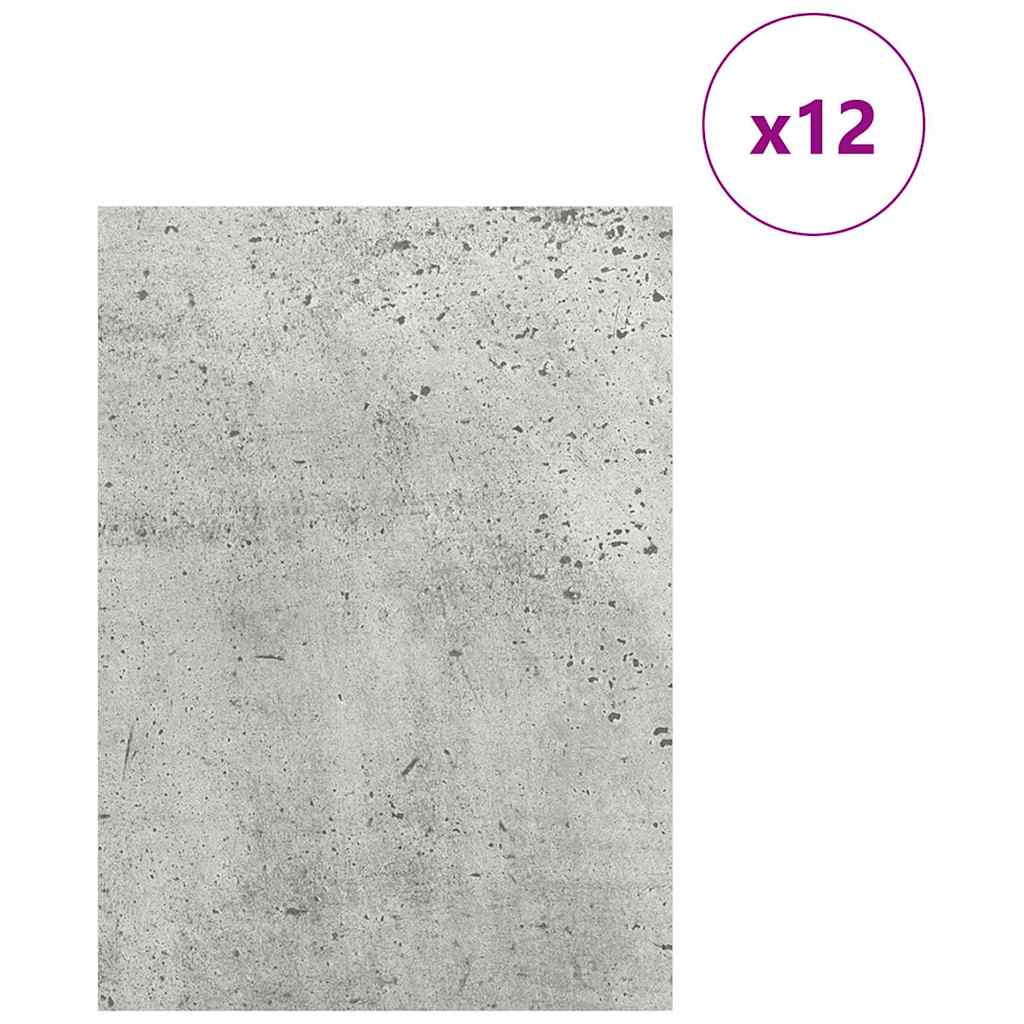 Pannelli decorativi 12 pcs Grigio cemento 15 x 21 x 0.27 cm