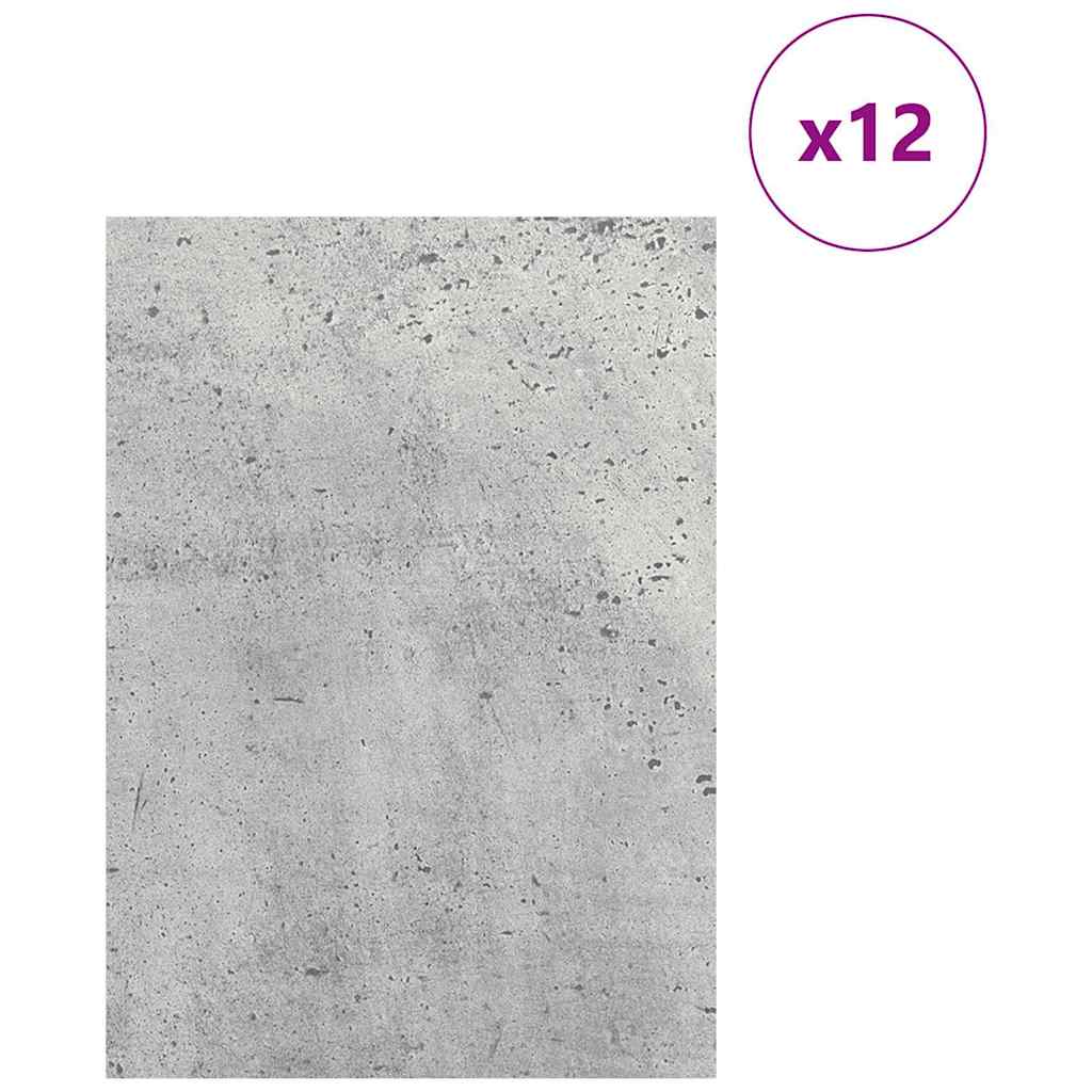 Pannelli decorativi 12 pcs Grigio cemento 21 x 30 x 0,27 cm