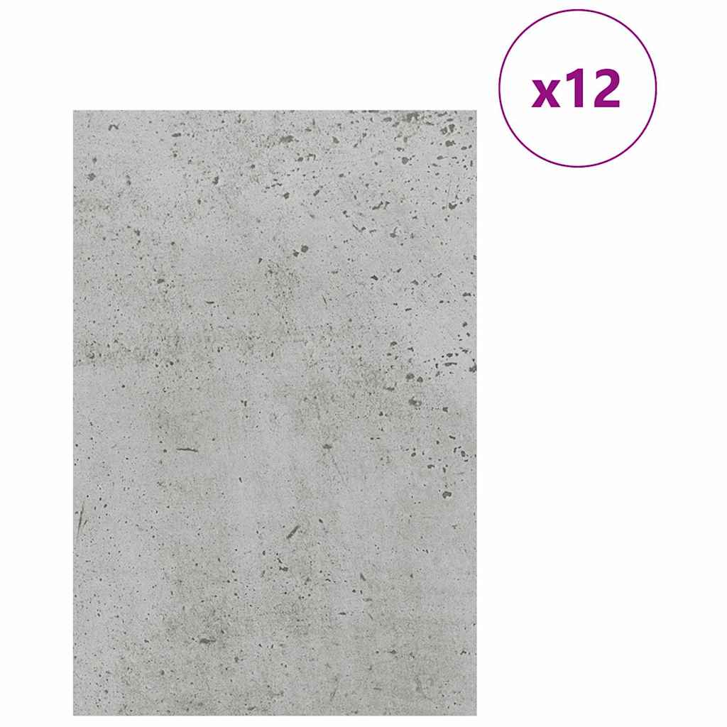 Pannelli decorativi 12 pcs Grigio cemento 40 x 60 x 0.27 cm
