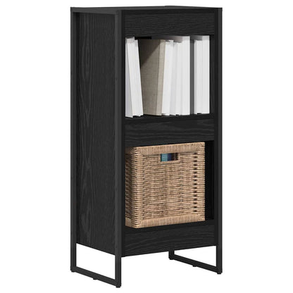 Armadio per Libri Rovere Nero 80 x 30 x 155 cm