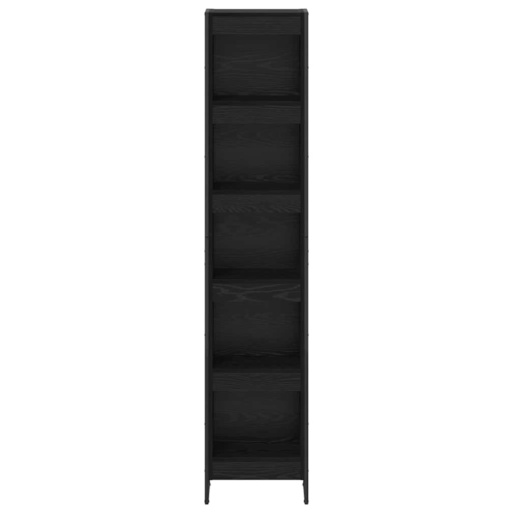 Armadio per Libri Rovere Nero 80 x 30 x 155 cm