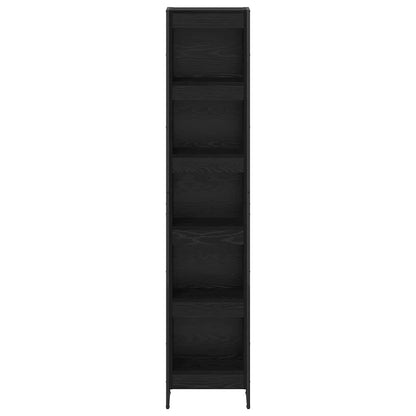 Armadio per Libri Rovere Nero 80 x 30 x 155 cm