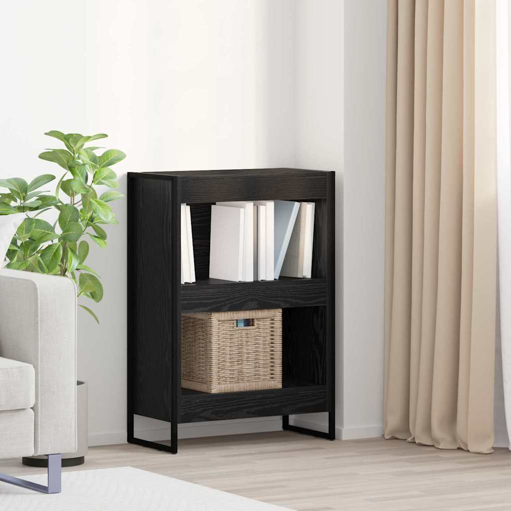 Armadio per Libri Rovere Nero 80 x 30 x 155 cm