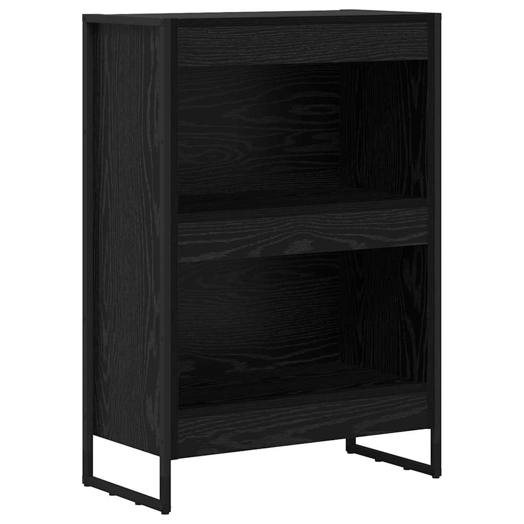 Armadio per Libri Rovere Nero 80 x 30 x 155 cm