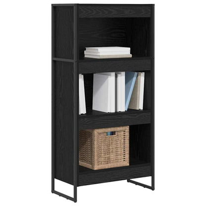 Armadio per Libri Rovere Nero 80 x 30 x 155 cm