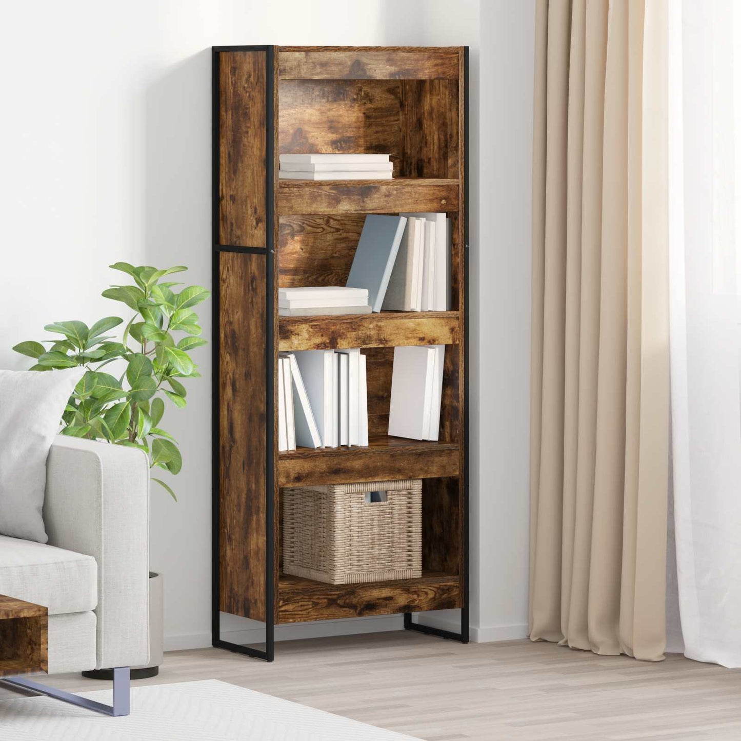 Armadio per Libri Quercia Fumosa 80 x 30 x 155 cm
