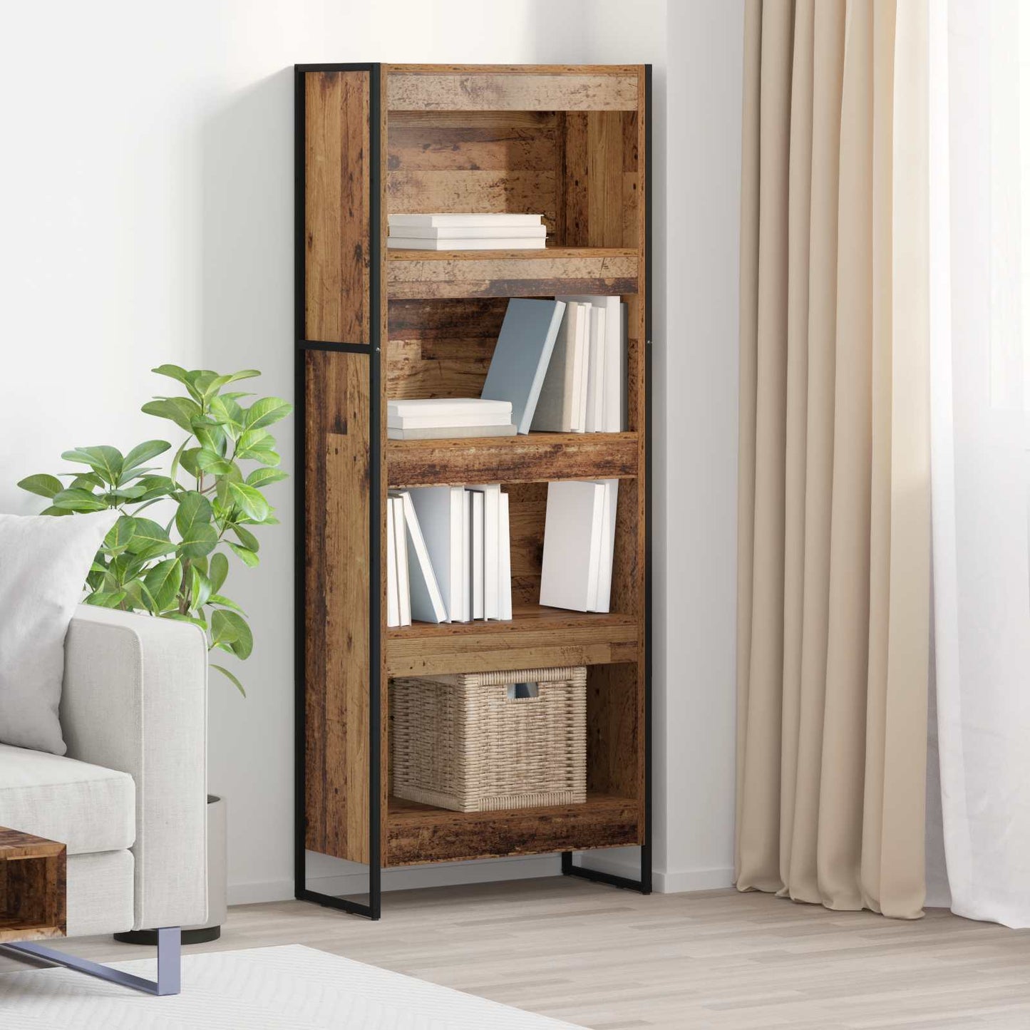 Armadio per Libri Legno vecchio 80 x 30 x 155 cm