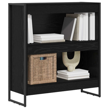 Armadio per Libri Rovere Nero 80 x 30 x 155 cm