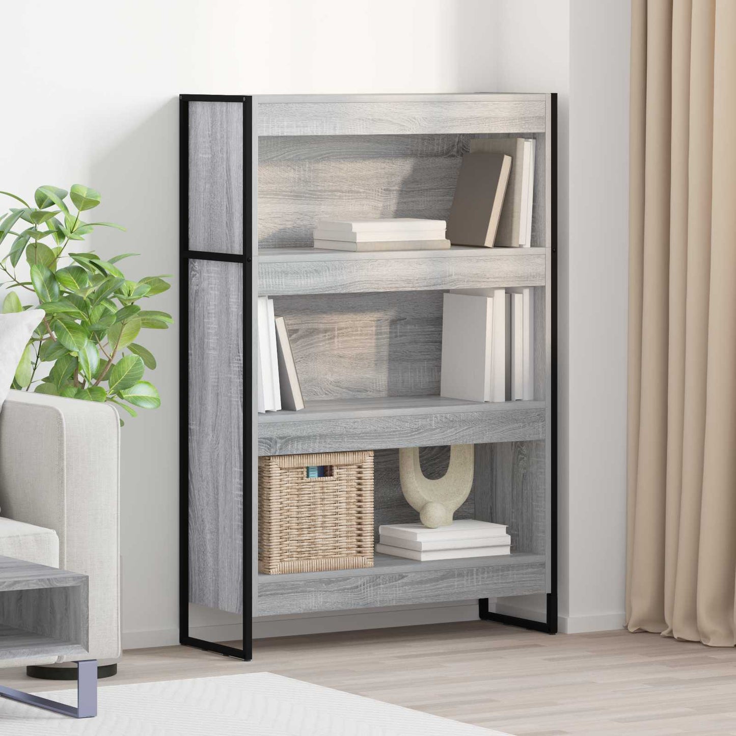 Armadio per Libri Grigio Sonoma 80 x 30 x 155 cm